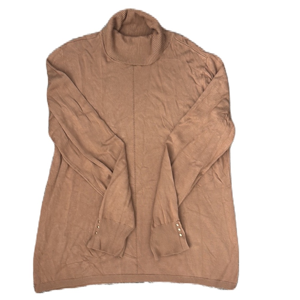 Joan Vass Turtleneck Sweater Luxurious Tan, Camel color